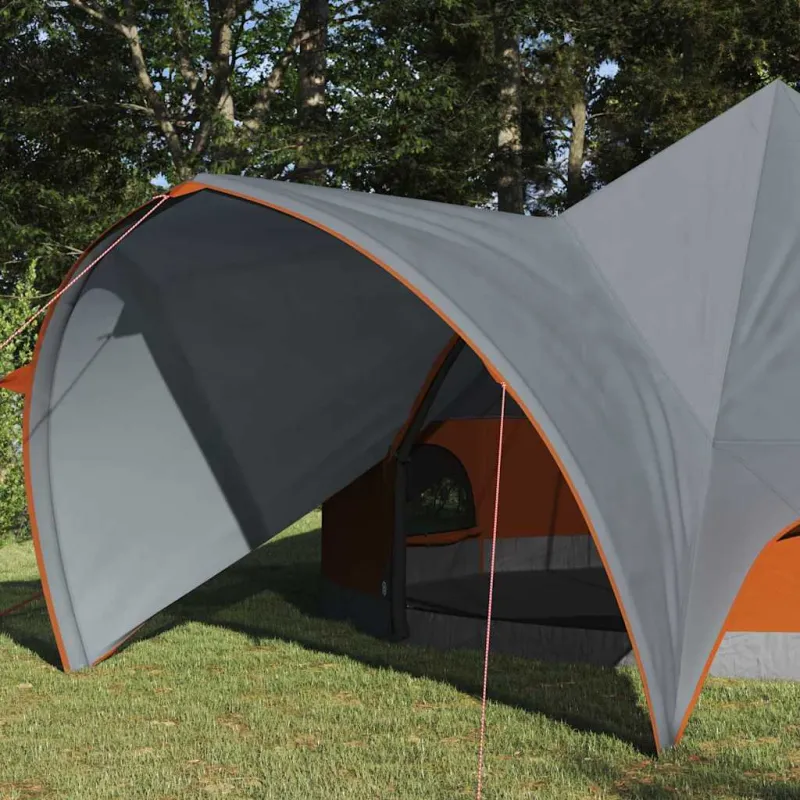 Teepee palapinė 5 žmonėms Pilka ir oranžinė 415 x 415 x 247 cm