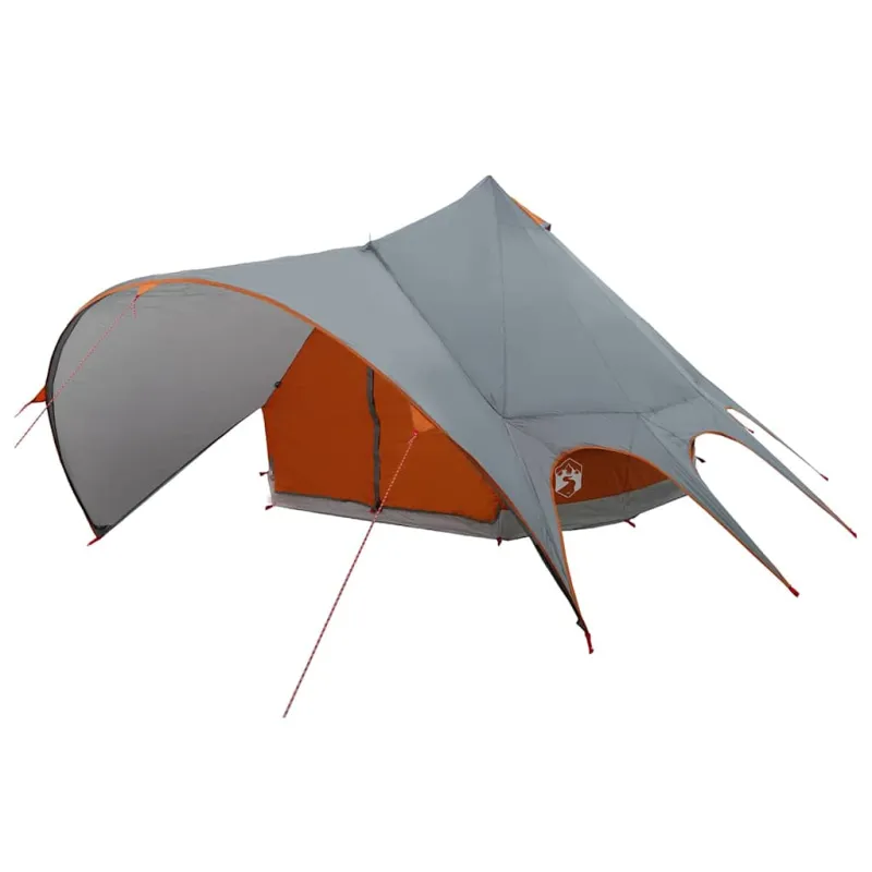 Teepee palapinė 5 žmonėms Pilka ir oranžinė 415 x 415 x 247 cm