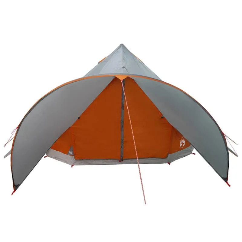 Teepee palapinė 5 žmonėms Pilka ir oranžinė 415 x 415 x 247 cm