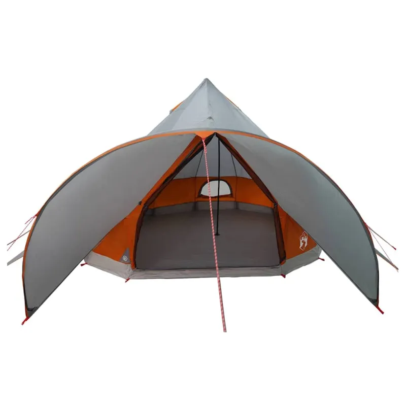 Teepee palapinė 5 žmonėms Pilka ir oranžinė 415 x 415 x 247 cm