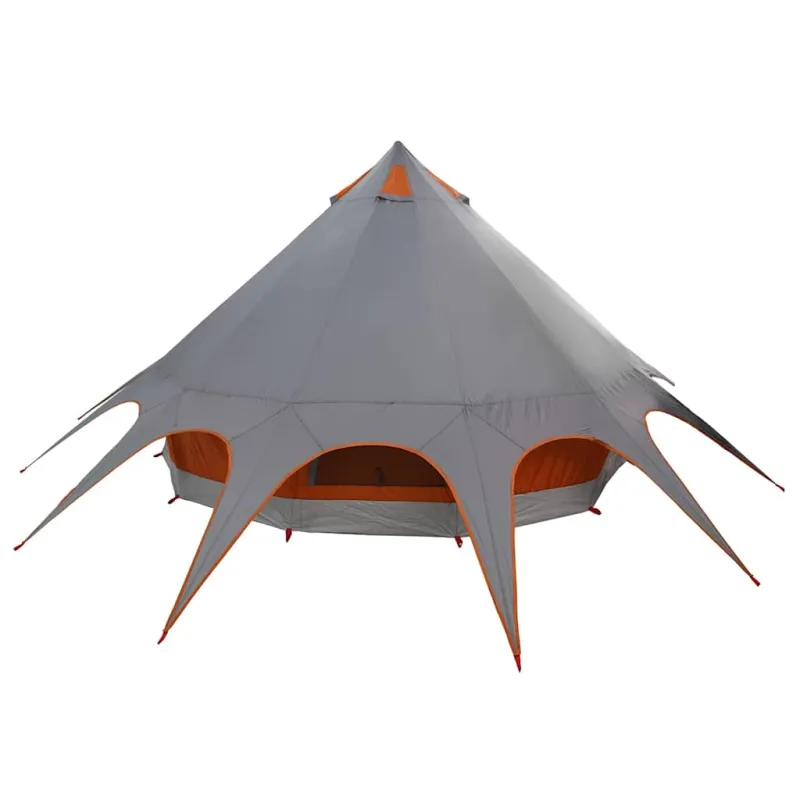 Teepee palapinė 5 žmonėms Pilka ir oranžinė 415 x 415 x 247 cm