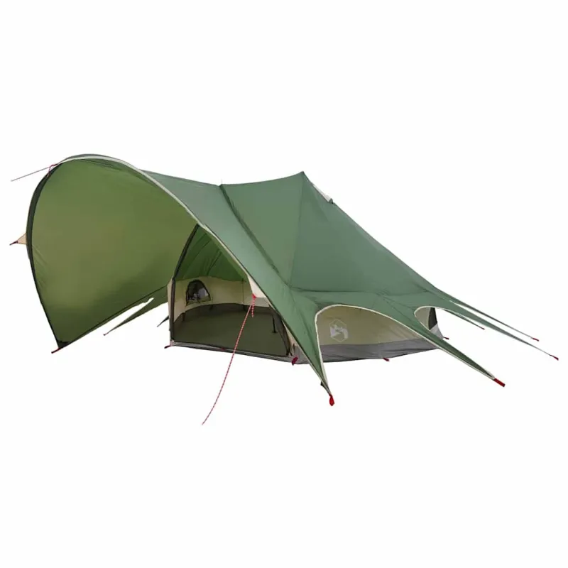 Teepee palapinė 7 asmenims Žalia ir Pilka 600 x 600 x 347 cm