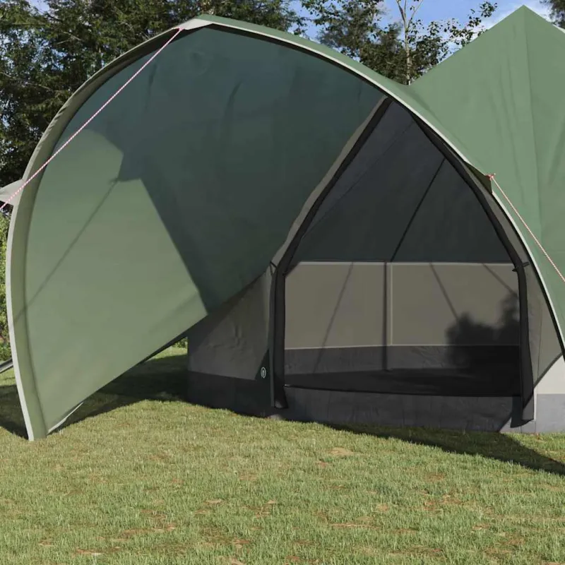 Teepee palapinė 7 asmenims Žalia ir Pilka 600 x 600 x 347 cm