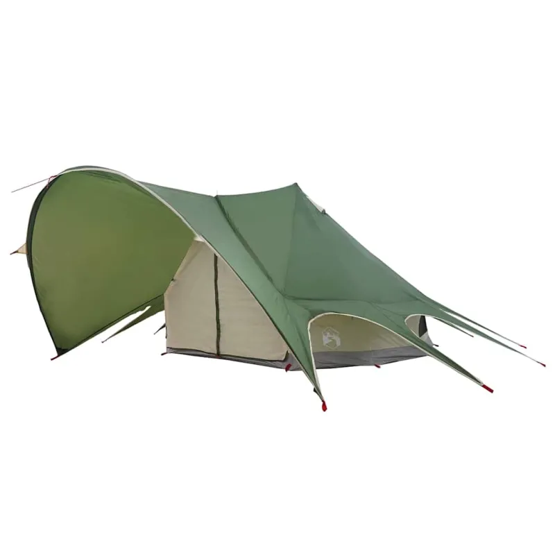 Teepee palapinė 7 asmenims Žalia ir Pilka 600 x 600 x 347 cm