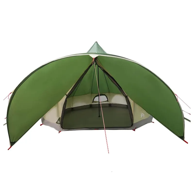 Teepee palapinė 7 asmenims Žalia ir Pilka 600 x 600 x 347 cm