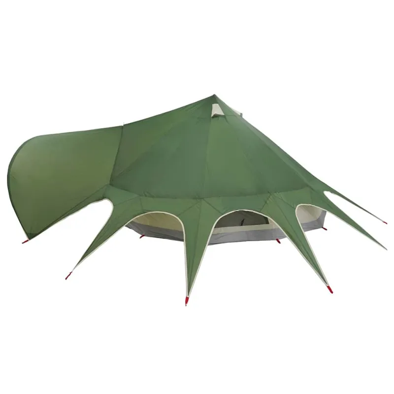 Teepee palapinė 7 asmenims Žalia ir Pilka 600 x 600 x 347 cm