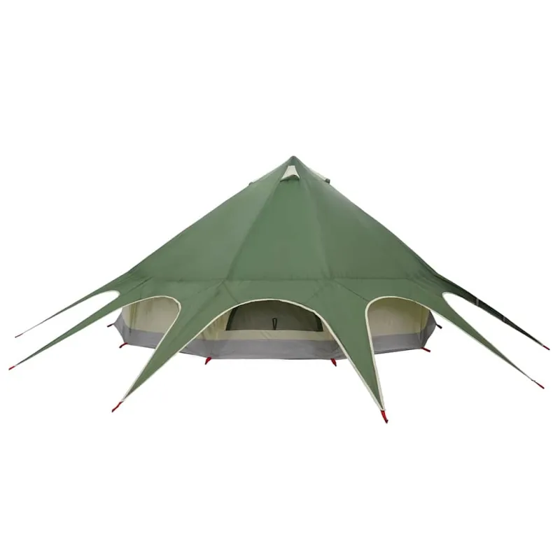 Teepee palapinė 7 asmenims Žalia ir Pilka 600 x 600 x 347 cm