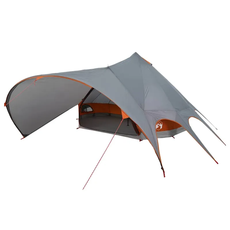 Teepee palapinė 7 asmenims Pilka ir oranžinė 600 x 600 x 347 cm