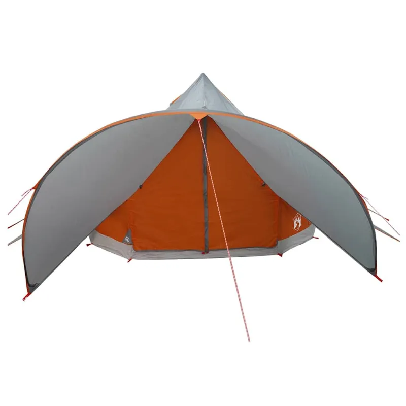 Teepee palapinė 7 asmenims Pilka ir oranžinė 600 x 600 x 347 cm