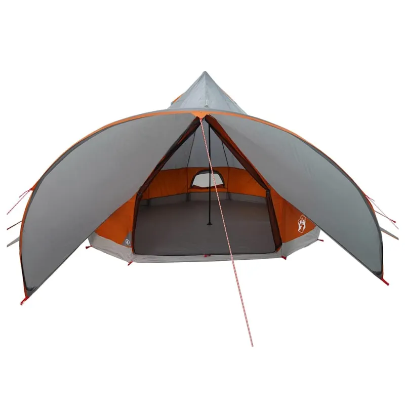Teepee palapinė 7 asmenims Pilka ir oranžinė 600 x 600 x 347 cm