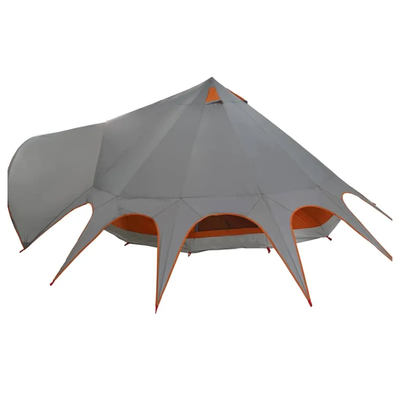 Teepee palapinė 7 asmenims Pilka ir oranžinė 600 x 600 x 347 cm