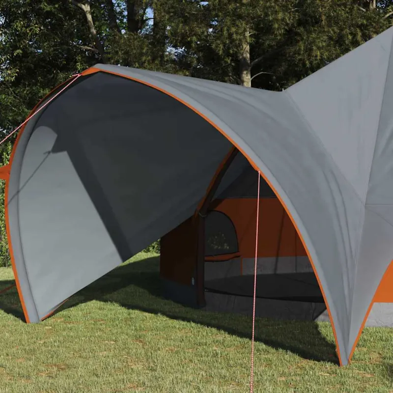 Teepee palapinė 9 žmonėms Pilka ir oranžinė 502 x 502 x 297 cm