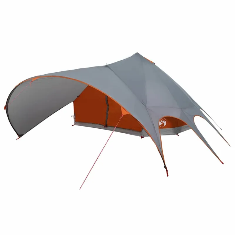Teepee palapinė 9 žmonėms Pilka ir oranžinė 502 x 502 x 297 cm