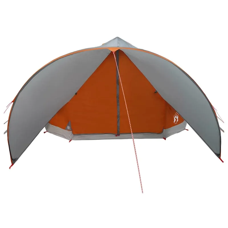Teepee palapinė 9 žmonėms Pilka ir oranžinė 502 x 502 x 297 cm