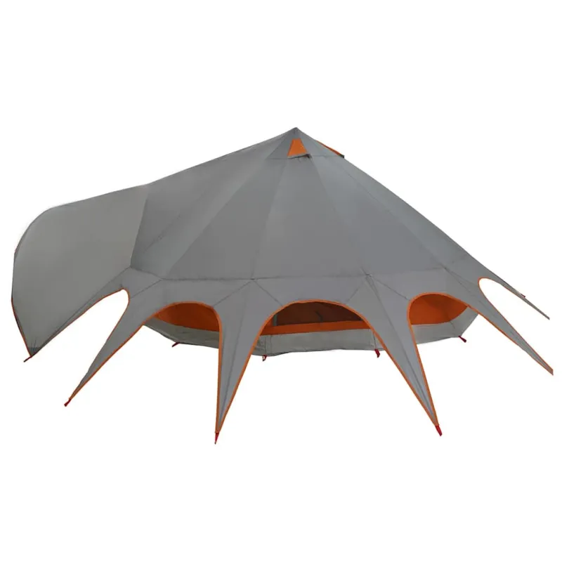 Teepee palapinė 9 žmonėms Pilka ir oranžinė 502 x 502 x 297 cm