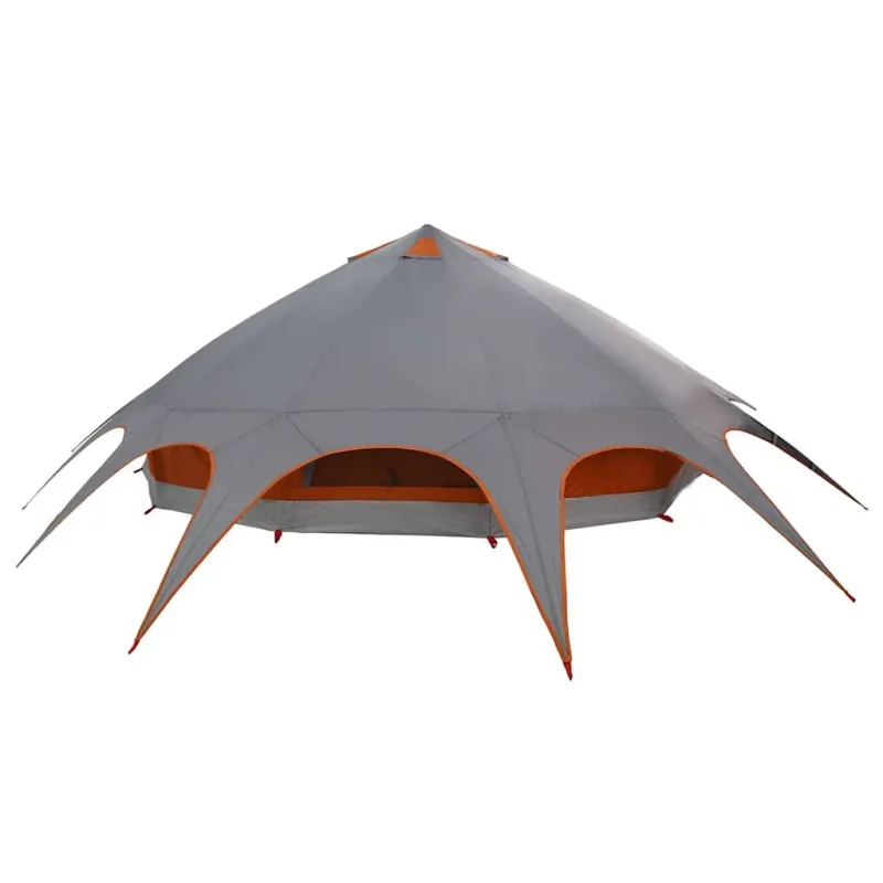 Teepee palapinė 9 žmonėms Pilka ir oranžinė 502 x 502 x 297 cm