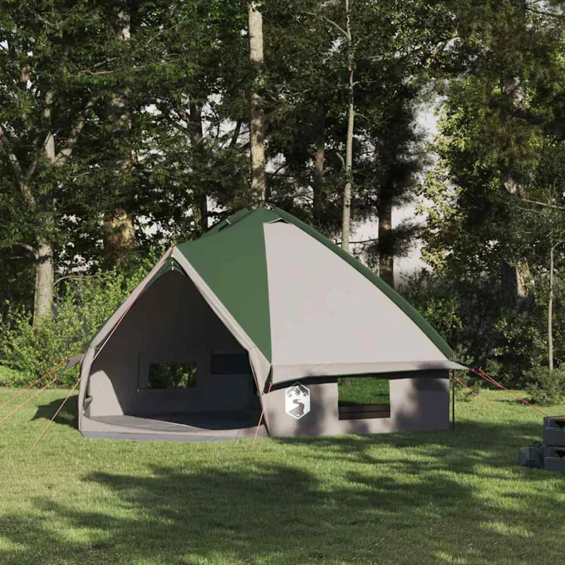 Teepee palapinė 8 asmenims Žalia ir balta 490 x 410 x 210 cm