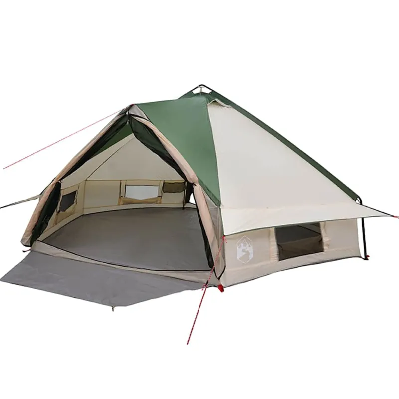 Teepee palapinė 8 asmenims Žalia ir balta 490 x 410 x 210 cm