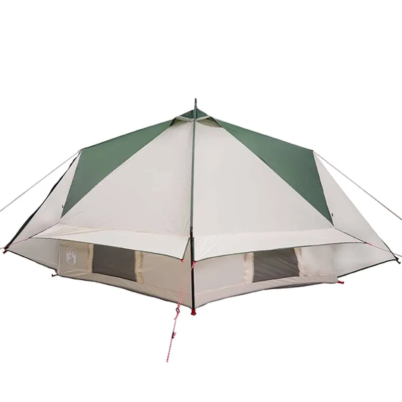 Teepee palapinė 8 asmenims Žalia ir balta 490 x 410 x 210 cm