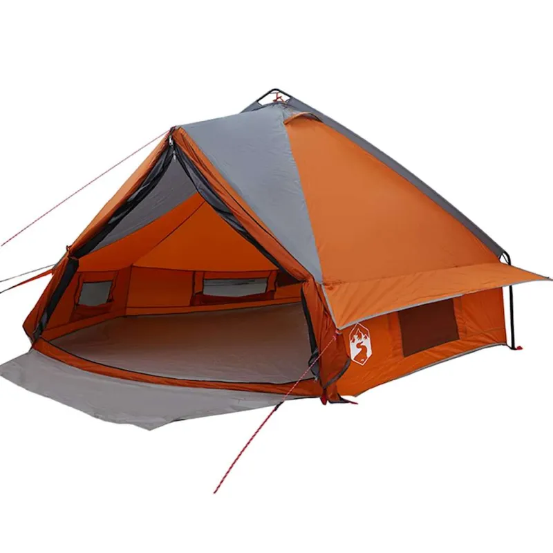 Teepee palapinė 8 asmenims Pilka ir oranžinė 490 x 410 x 210 cm