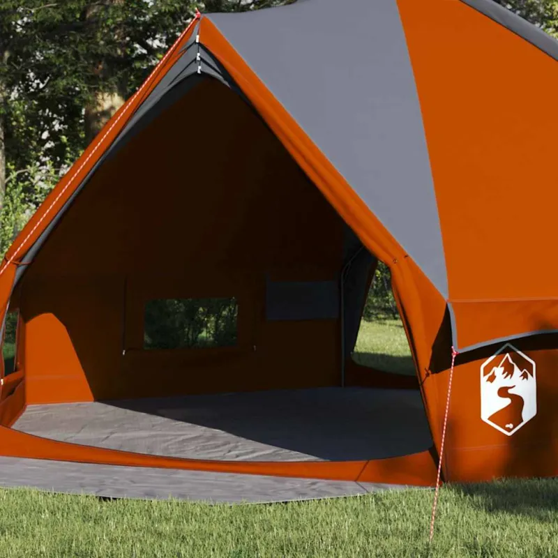 Teepee palapinė 8 asmenims Pilka ir oranžinė 490 x 410 x 210 cm