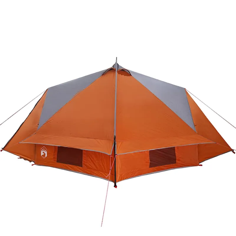 Teepee palapinė 8 asmenims Pilka ir oranžinė 490 x 410 x 210 cm