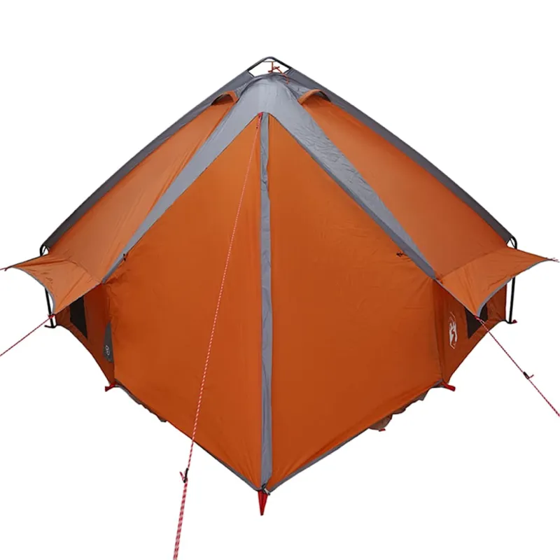 Teepee palapinė 8 asmenims Pilka ir oranžinė 490 x 410 x 210 cm