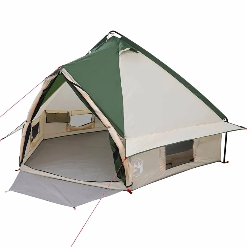 Teepee palapinė 4 asmenims Žalia ir Pilka 388 x 320 x 169 cm