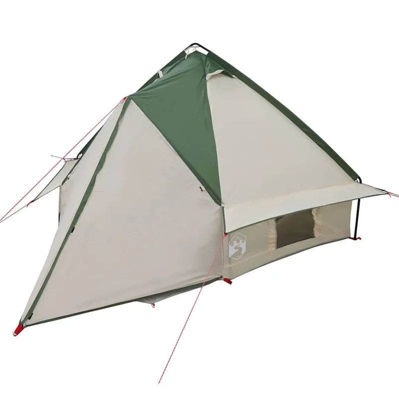 Teepee palapinė 4 asmenims Žalia ir Pilka 388 x 320 x 169 cm