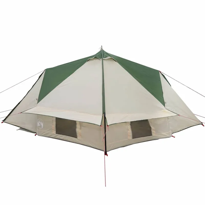 Teepee palapinė 4 asmenims Žalia ir Pilka 388 x 320 x 169 cm