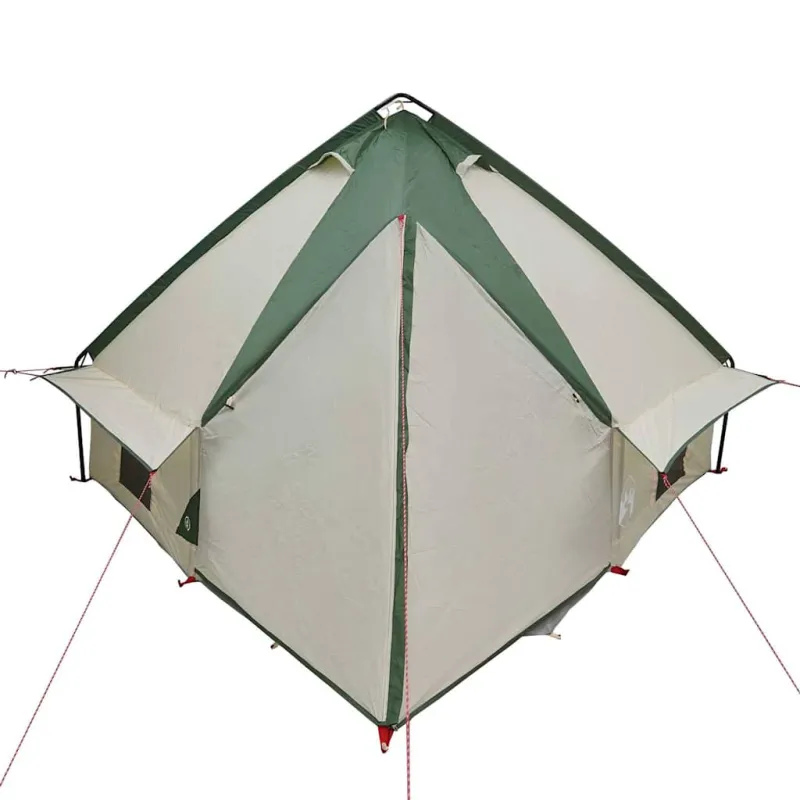 Teepee palapinė 4 asmenims Žalia ir Pilka 388 x 320 x 169 cm
