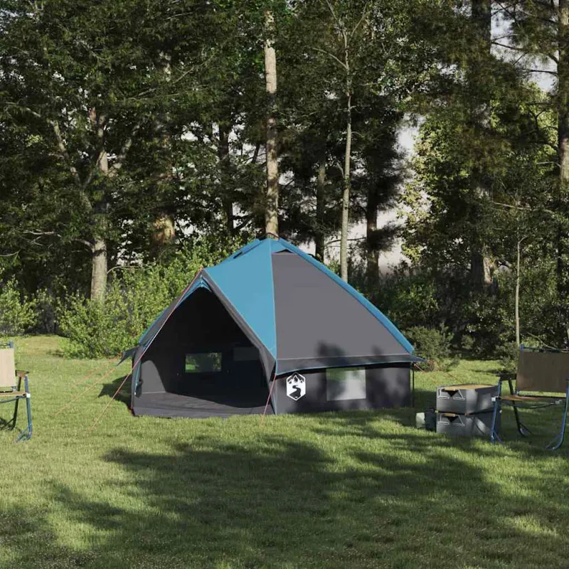 Teepee palapinė 4 asmenims Mėlyna ir Pilka 388 x 320 x 169 cm