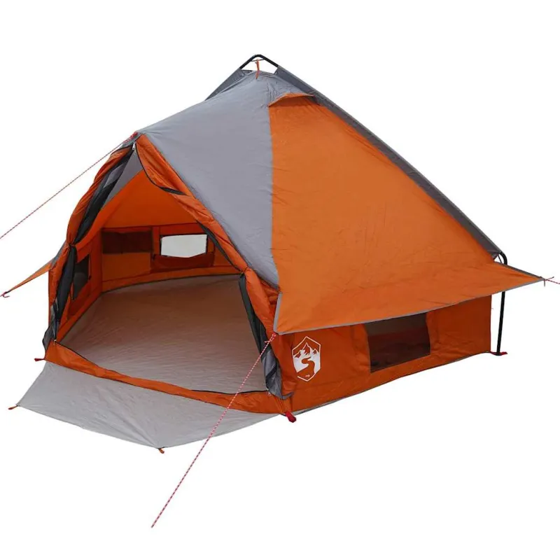Teepee palapinė 4-iems asmenims su stogu Pilka ir oranžinė