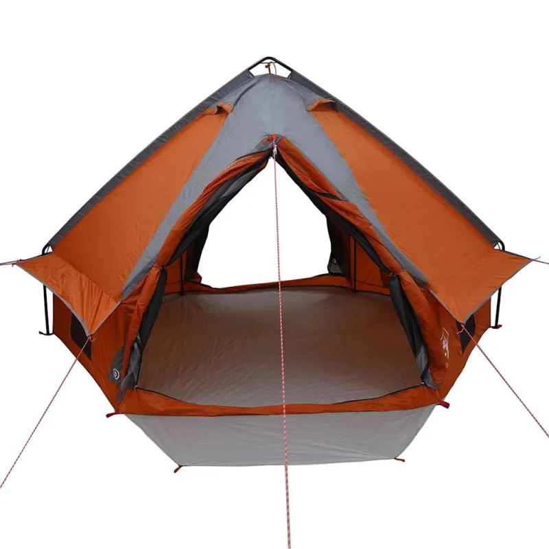 Teepee palapinė 4-iems asmenims su stogu Pilka ir oranžinė