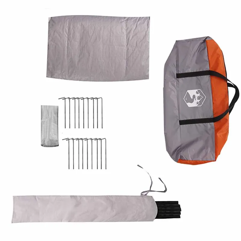 Teepee palapinė 4-iems asmenims su stogu Pilka ir oranžinė