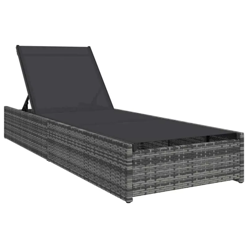 Saulės gultas Pilka 200.5 x 70 x 75 cm poliratanas