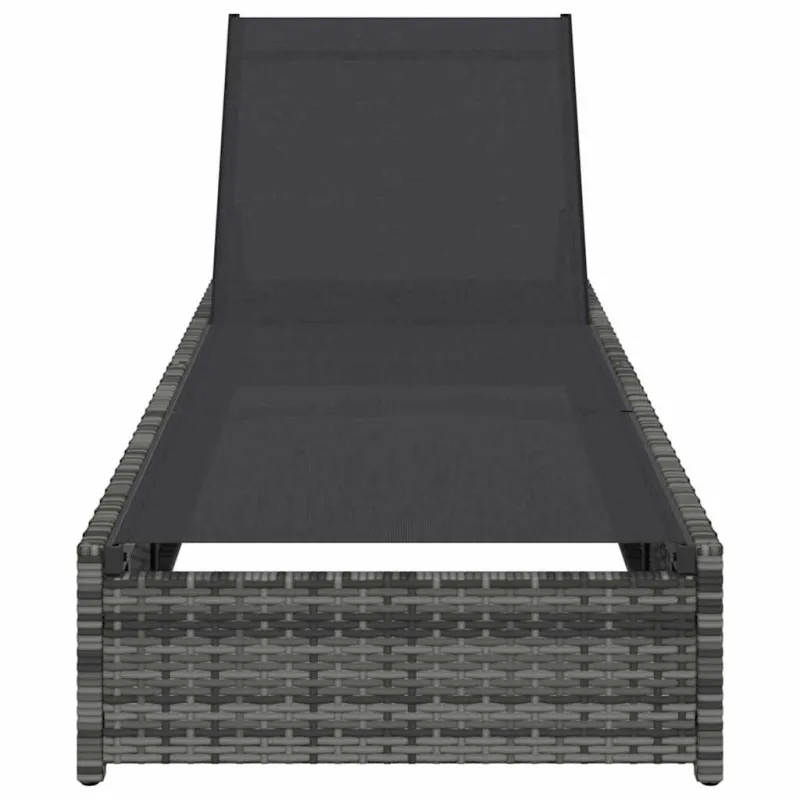 Saulės gultas Pilka 200.5 x 70 x 75 cm poliratanas