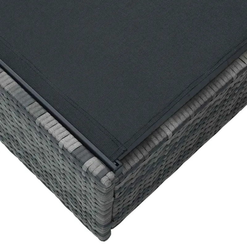 Saulės gultas Pilka 200.5 x 70 x 75 cm poliratanas