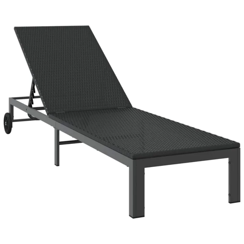 Saulėtas gultas Juoda 206 x 62.5 x 74 cm poliratanas