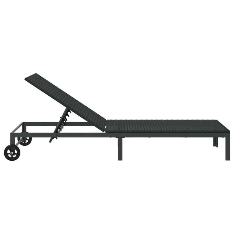 Saulėtas gultas Juoda 206 x 62.5 x 74 cm poliratanas