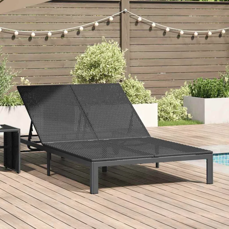 Saulėtas gultas Juoda 206 x 115 x 75 cm poliratanas