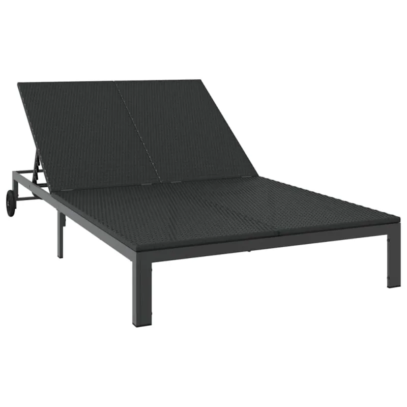 Saulėtas gultas Juoda 206 x 115 x 75 cm poliratanas