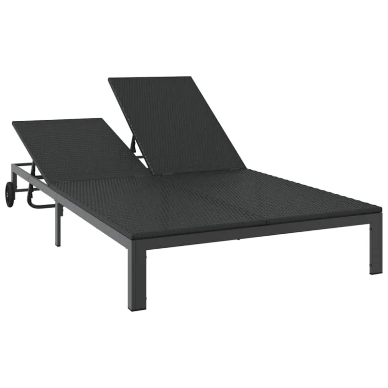 Saulėtas gultas Juoda 206 x 115 x 75 cm poliratanas