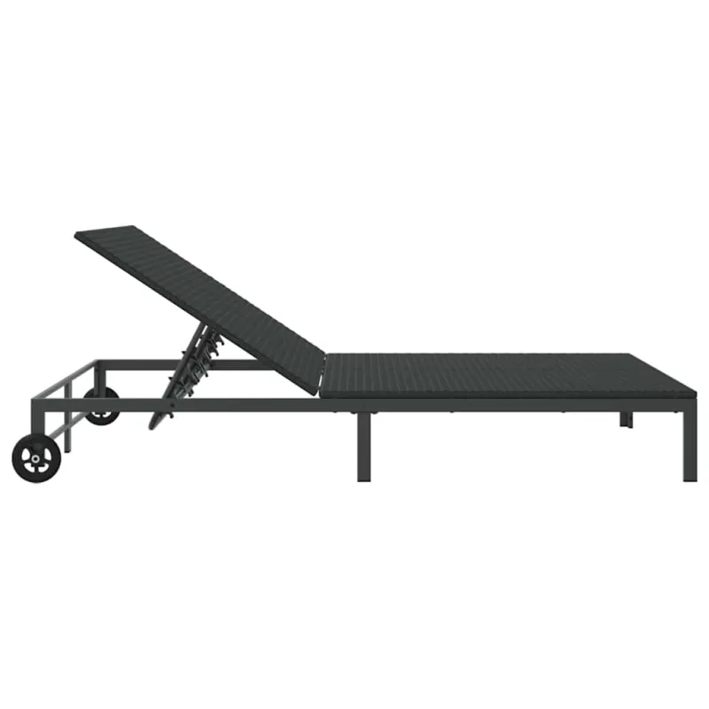 Saulėtas gultas Juoda 206 x 115 x 75 cm poliratanas