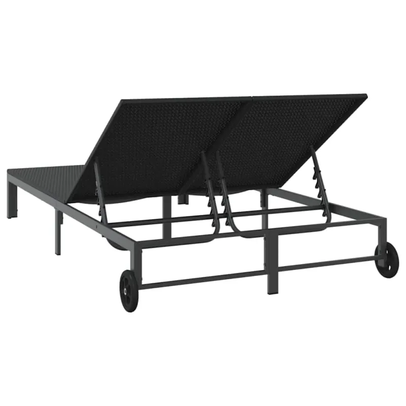 Saulėtas gultas Juoda 206 x 115 x 75 cm poliratanas