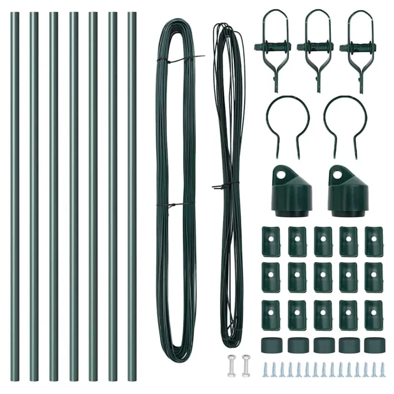 Įmontuotas tvoros stulpas 7 pcs Žalia