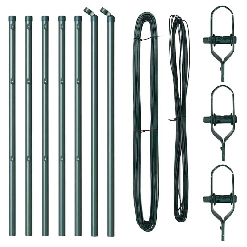Įmontuotas tvoros stulpas 7 pcs Žalia