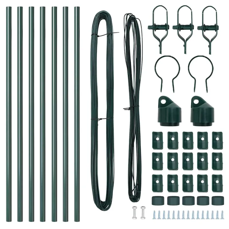 Įmontuotas tvoros stulpas 7 pcs Žalia