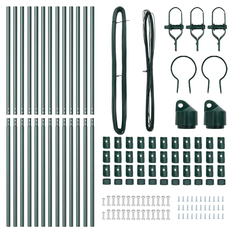 Įmontuotas tvoros stulpas 13 pcs Žalia
