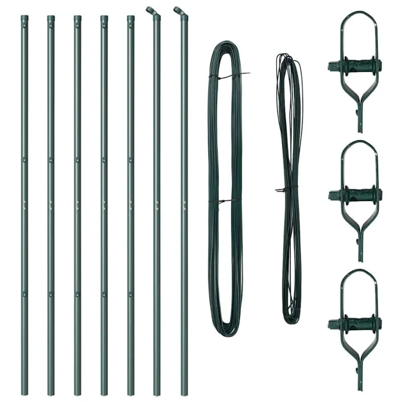 Įmontuotas tvoros stulpas 7 pcs Žalia
